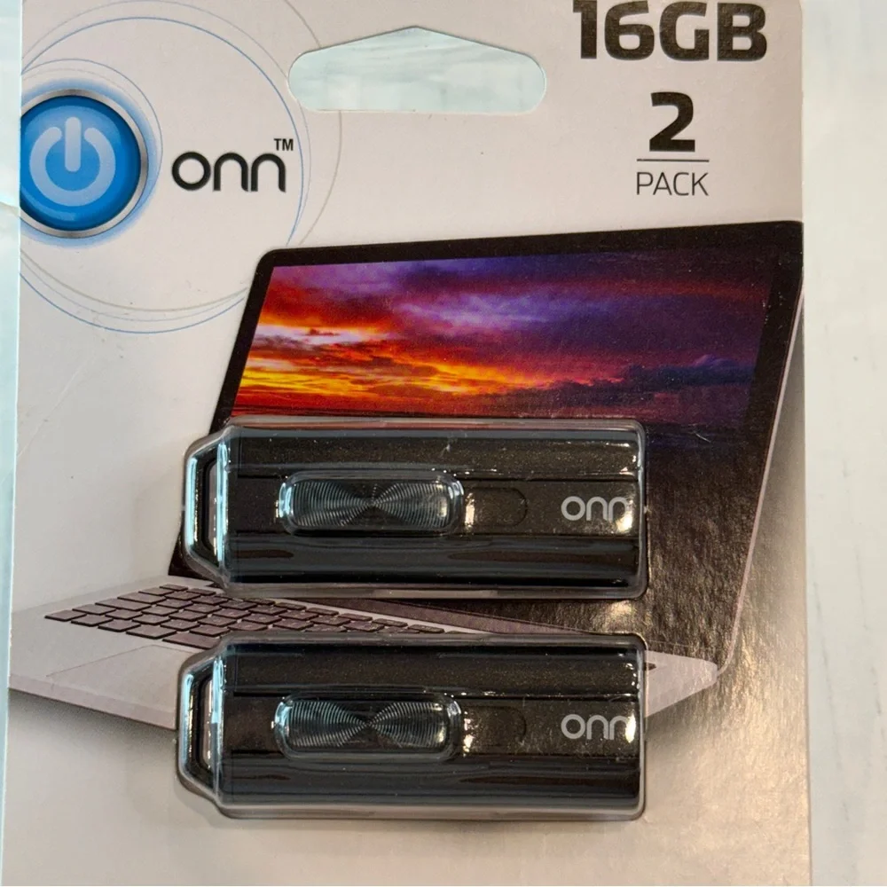 🆕 Onn 16GB USB 2.0 Flash Drives – 2 Pack | Compact Storage | 🆕